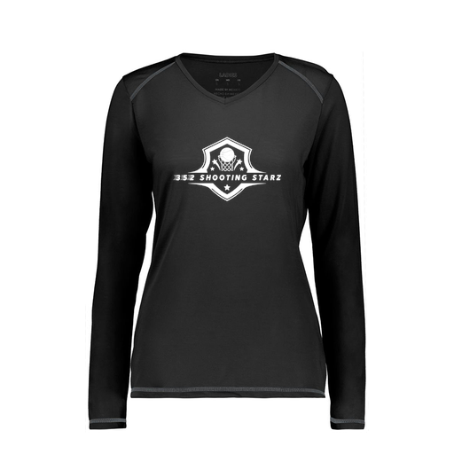 [6847.080.XS-LOGO1] Women's SoftTouch Long Sleeve (Female Adult XS, Black, Logo 1)