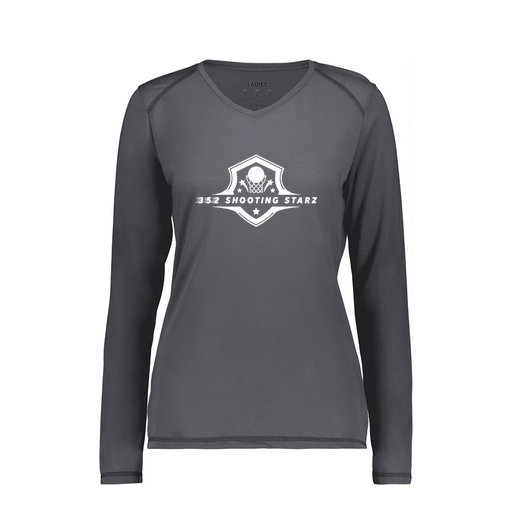 [6847.98D.XS-LOGO1] Women's SoftTouch Long Sleeve (Female Adult XS, Gray, Logo 1)