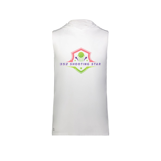 [222590.005.XS-LOGO2] Men's CoolDry Sleeveless Hoodie (Adult XS, White, Logo 2)