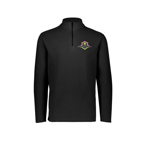 [6863.080.XS-LOGO2] Men's MicroFleece 1/4 Zip Pullover (Adult XS, Black, Logo 2)