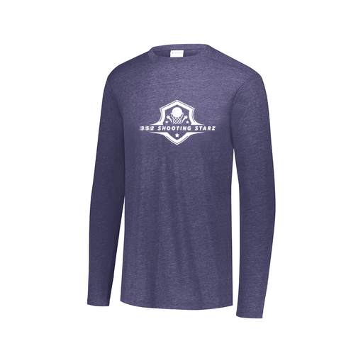 [FTLCUBNV-AXS-LOGO1] Decker Men's Tri-Blend T-Shirt - Long Sleeve (Adult XS, Navy, Logo 1)