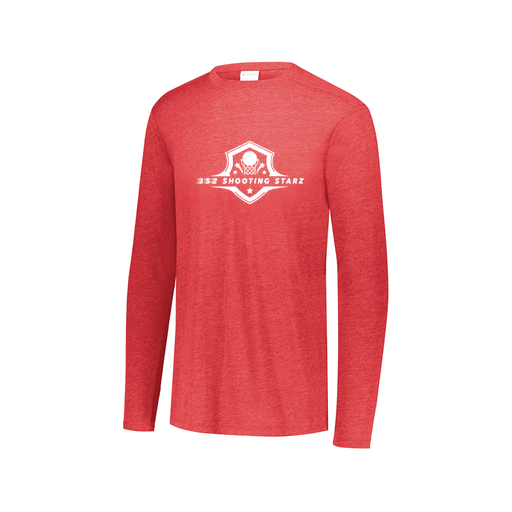 [FTLCUBRD-AXS-LOGO1] Decker Men's Tri-Blend T-Shirt - Long Sleeve (Adult XS, Red, Logo 1)