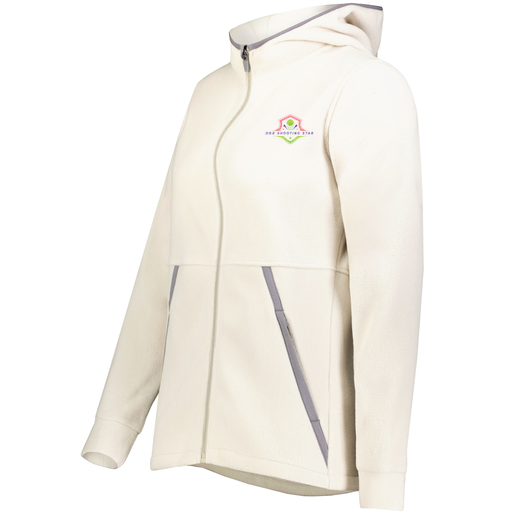 [6860.53T.XS-LOGO2] Ladies Chill Full Zip Fleece (Female Adult XS, White, Logo 2)
